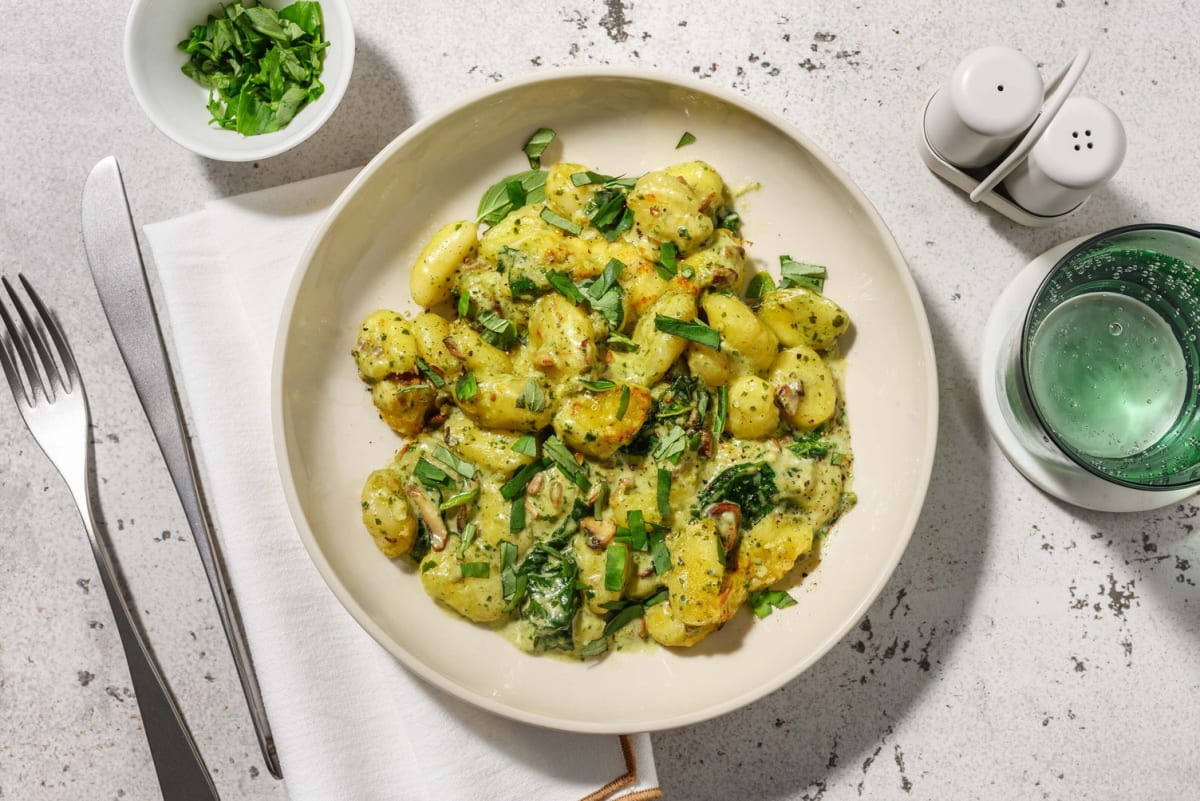 Gnocchi-Spinat-Auflauf mit Champignons