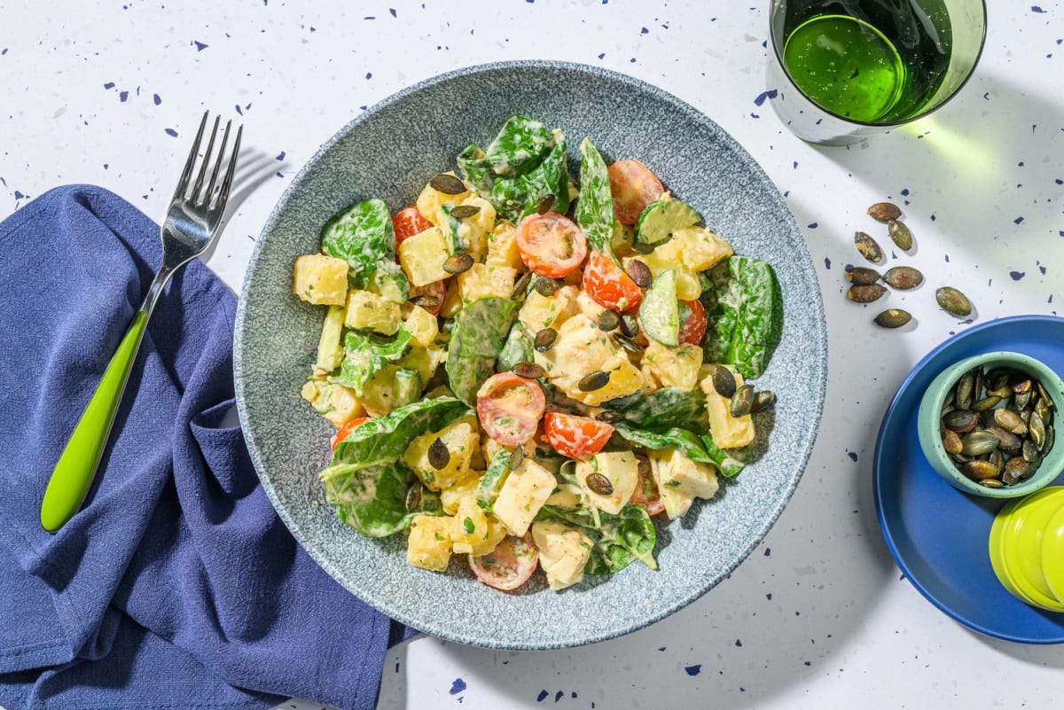 Kartoffelsalat mit Mozzarella & Kirschtomaten