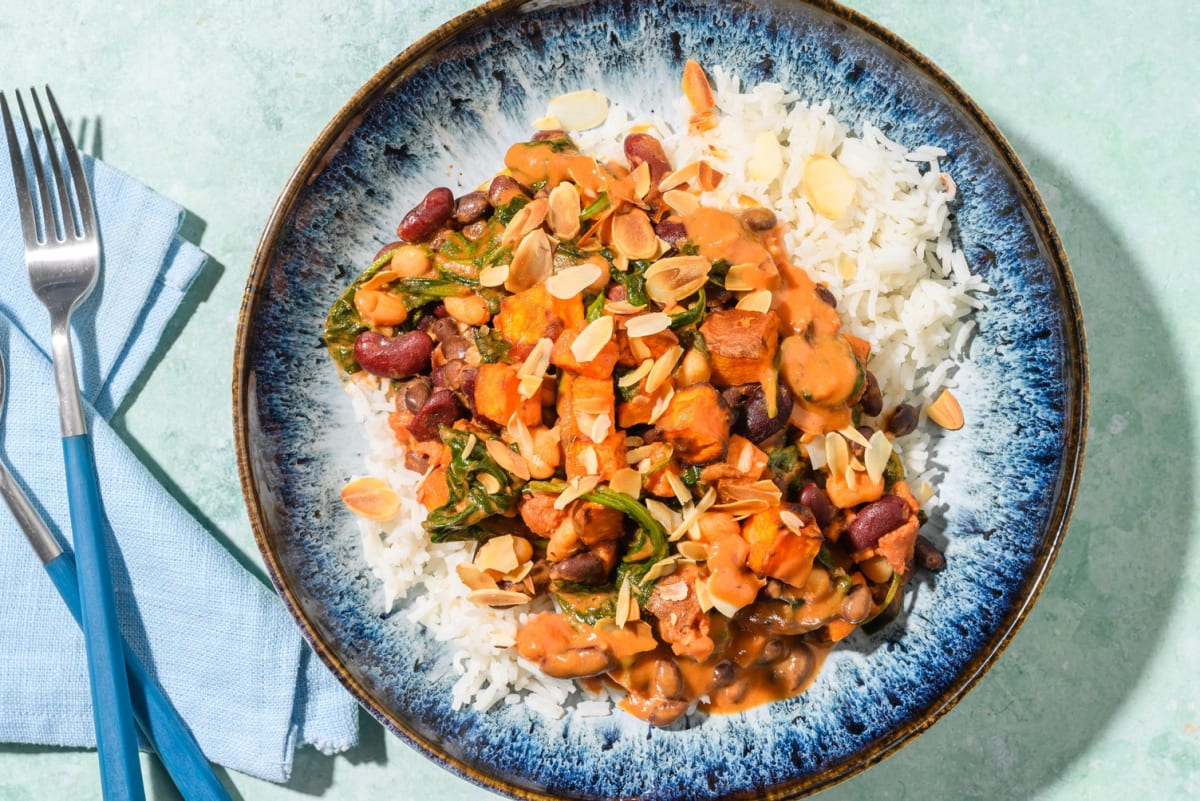 Warming Veggie 'Nduja, Chorizo and Sweet Potato Rice Bowl