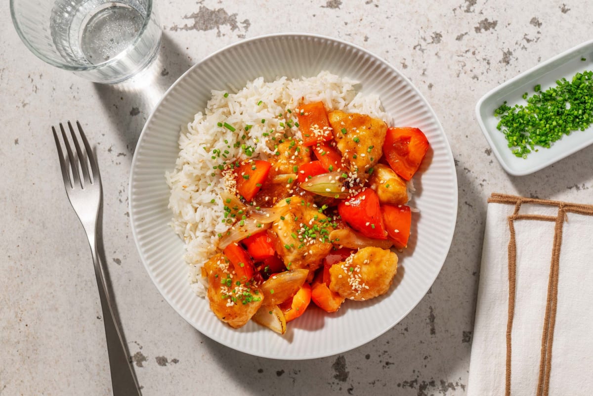 Hähnchenpfanne süßsauer mit Paprika