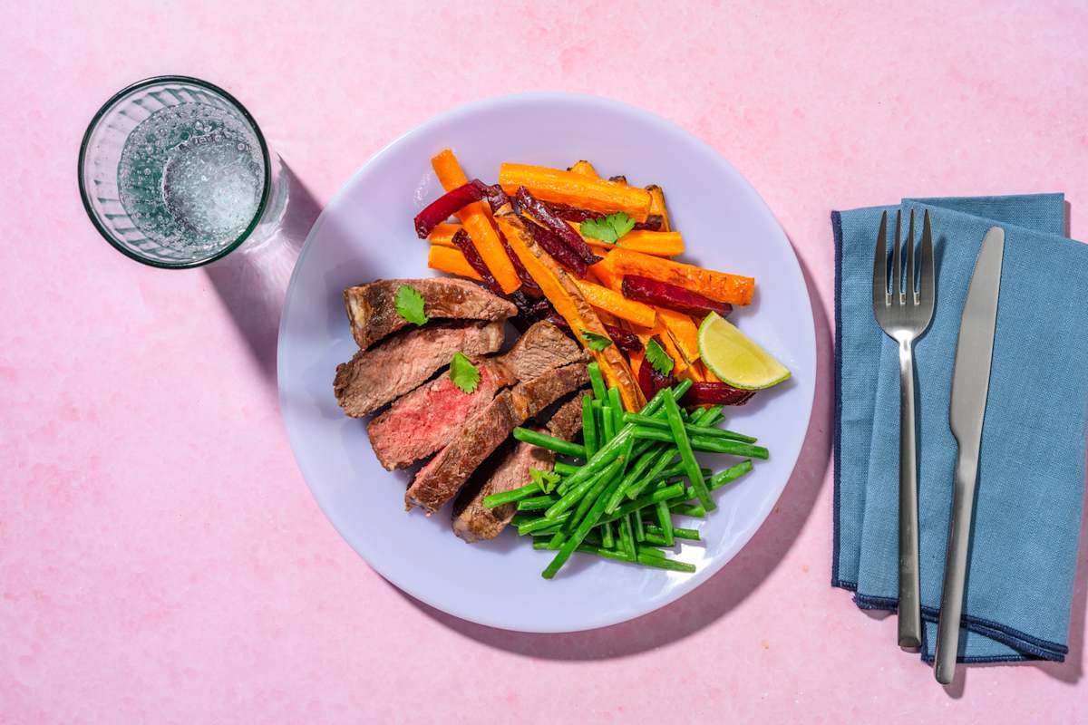 Jerk Double Beef Rump & Green Beans