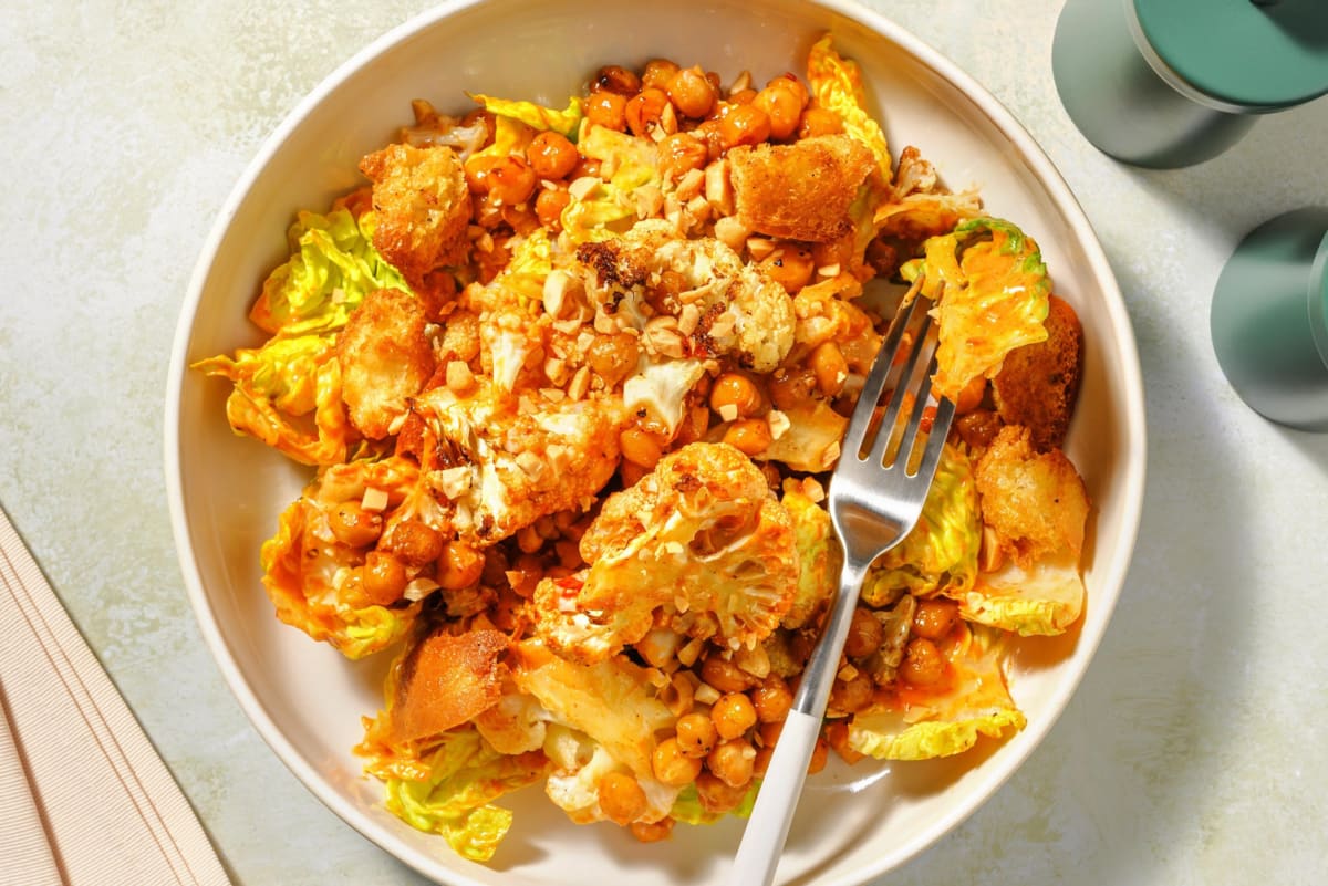 Sticky Sambal Cauliflower and Chickpea Salad