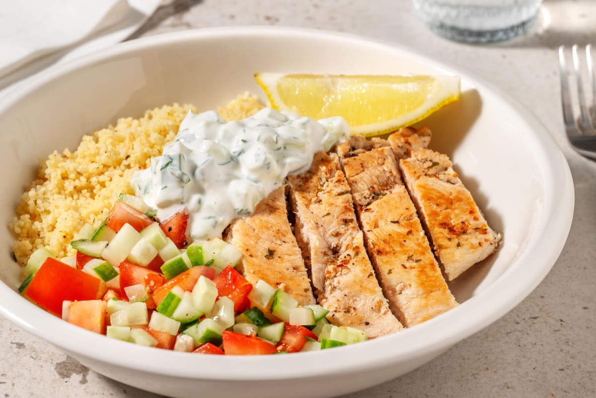 Souflaki-Hähnchen auf Couscous