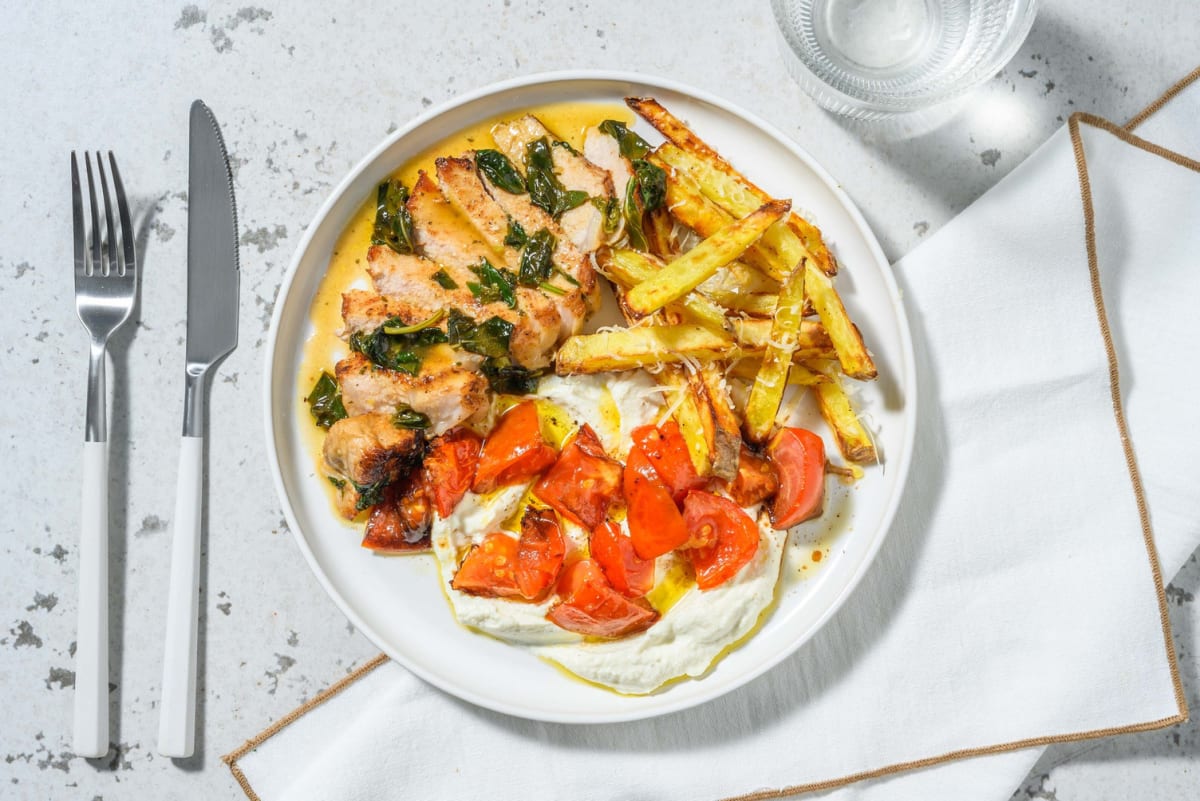 Mediterranean pork in lemon sauce