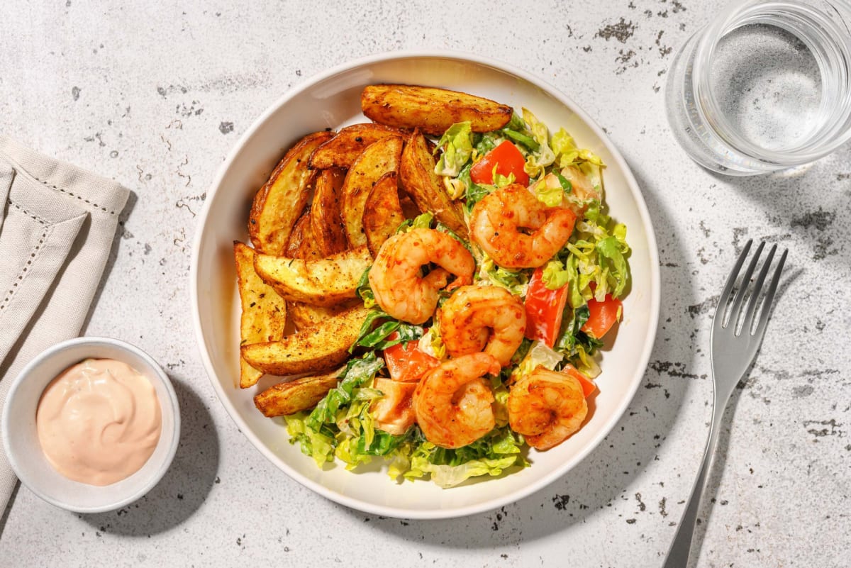 Thousand island shrimp salad bowl 