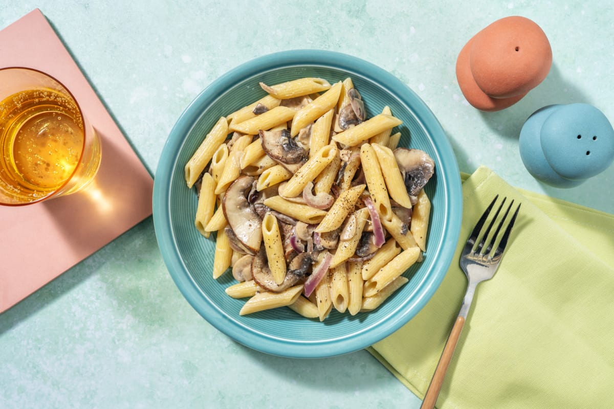 Creamy Chicken and Double Mushroom Penne