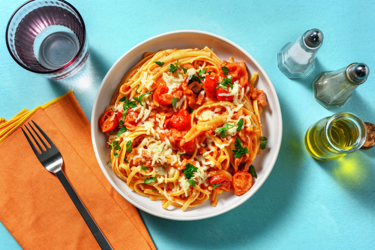 Bacon and Cheese Linguine with Chicken