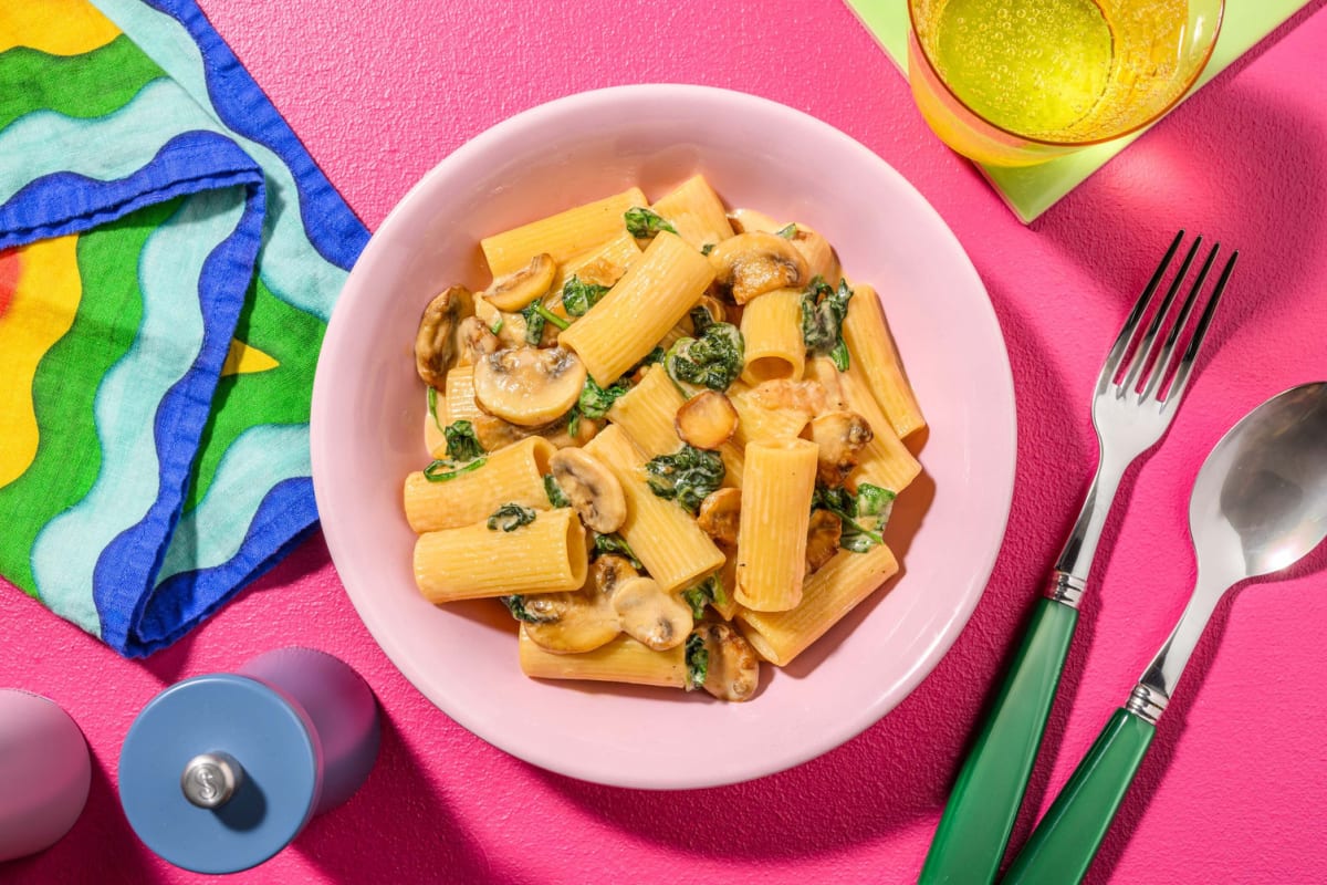 Creamy Miso Mushroom Rigatoni