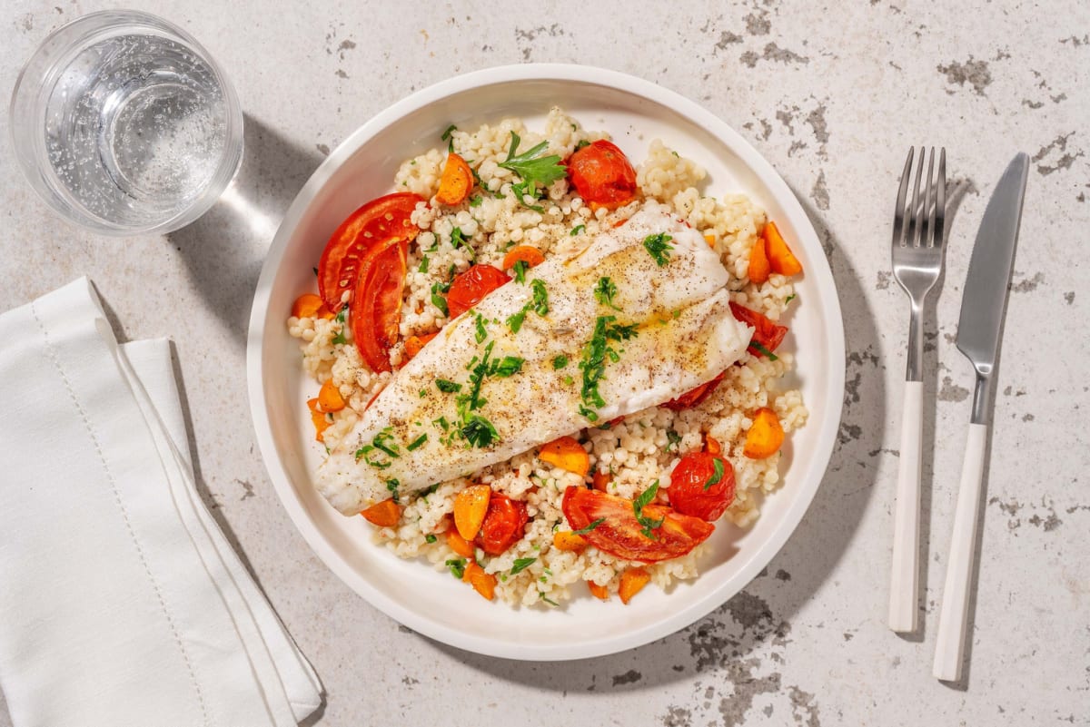 Merlu poêlé en sauce au persil