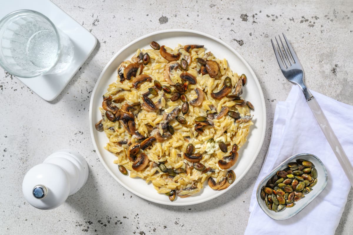 Orzotto easy aux champignons de Paris