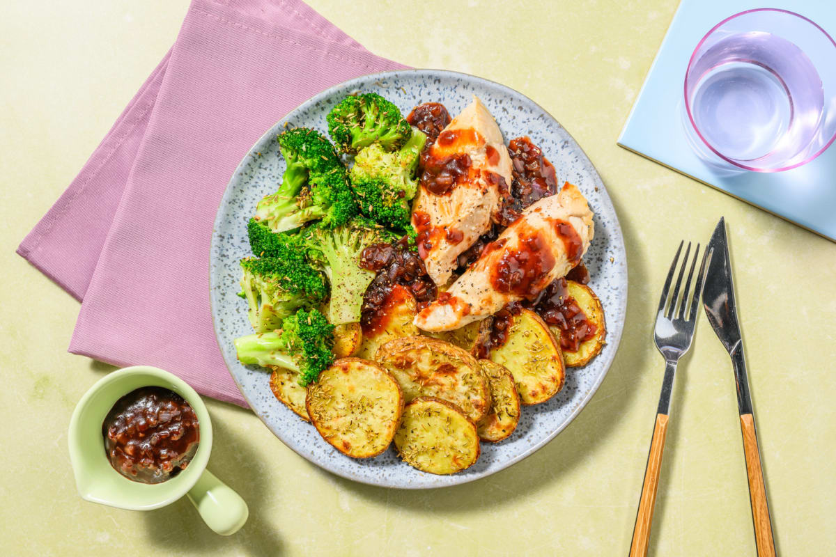 Poulet & réduction fraise balsamique