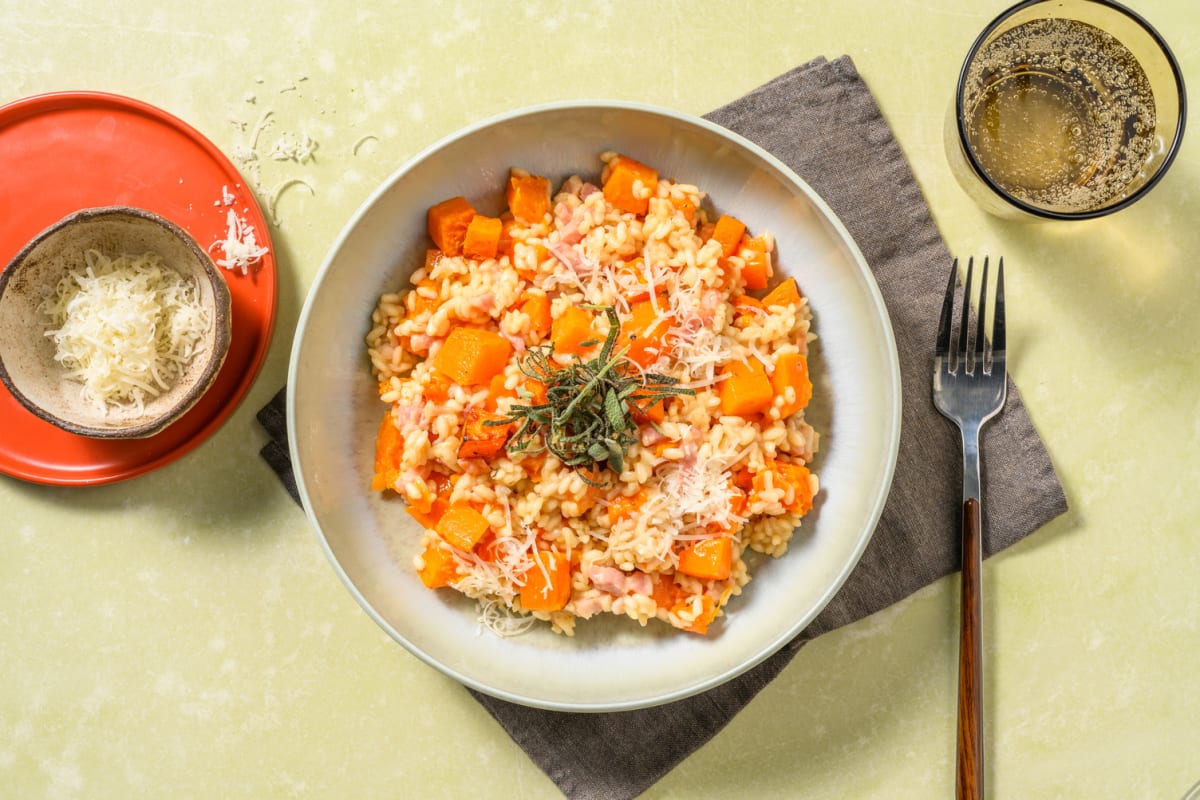 Risotto au butternut & lardons fumés