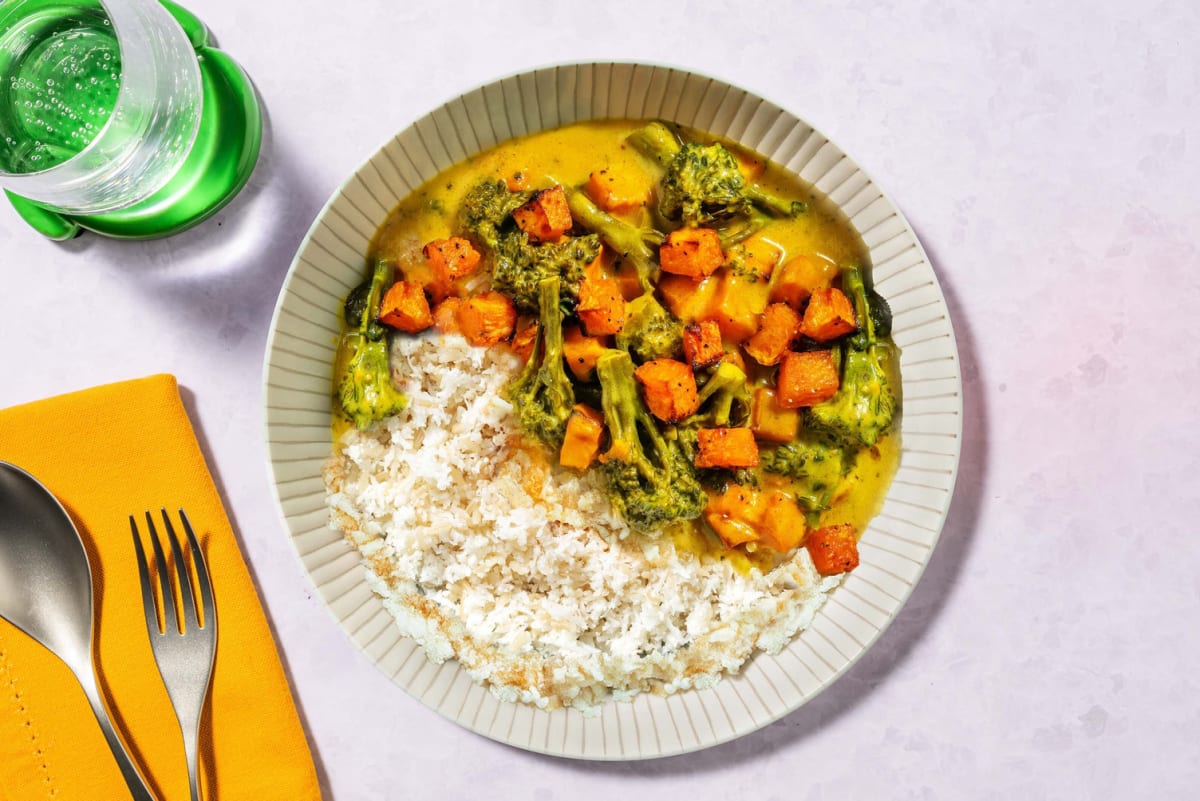 Butternut Squash Korma Style Curry with Cauliflower Rice