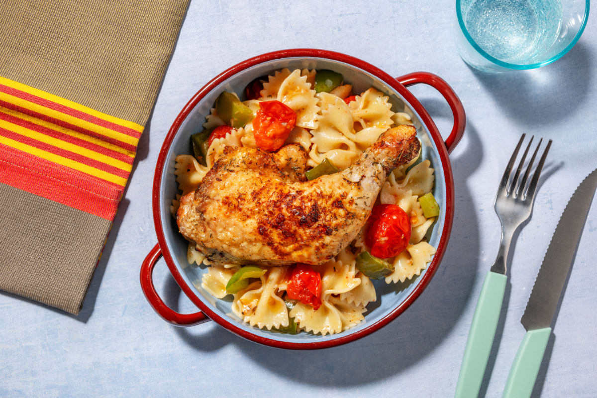 Cuisse de poulet rôtie & tomates confites