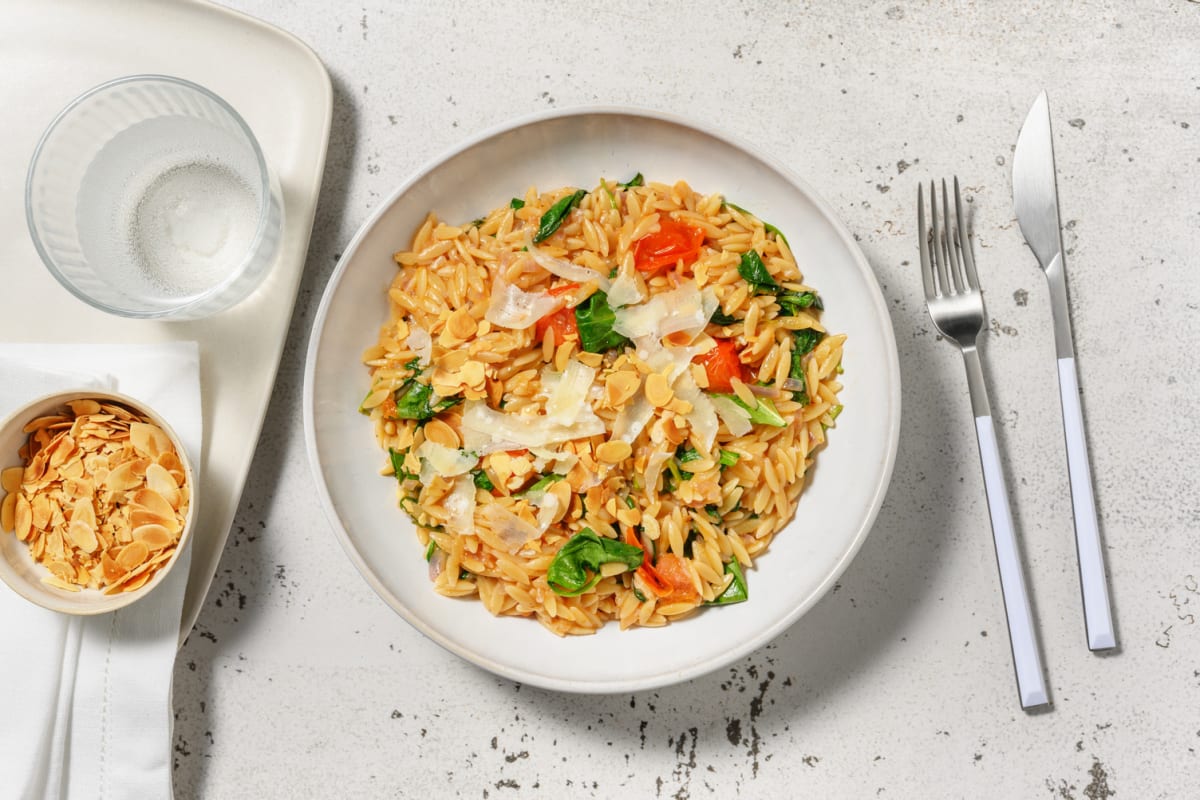 Orzo aux épinards & tomates cerises