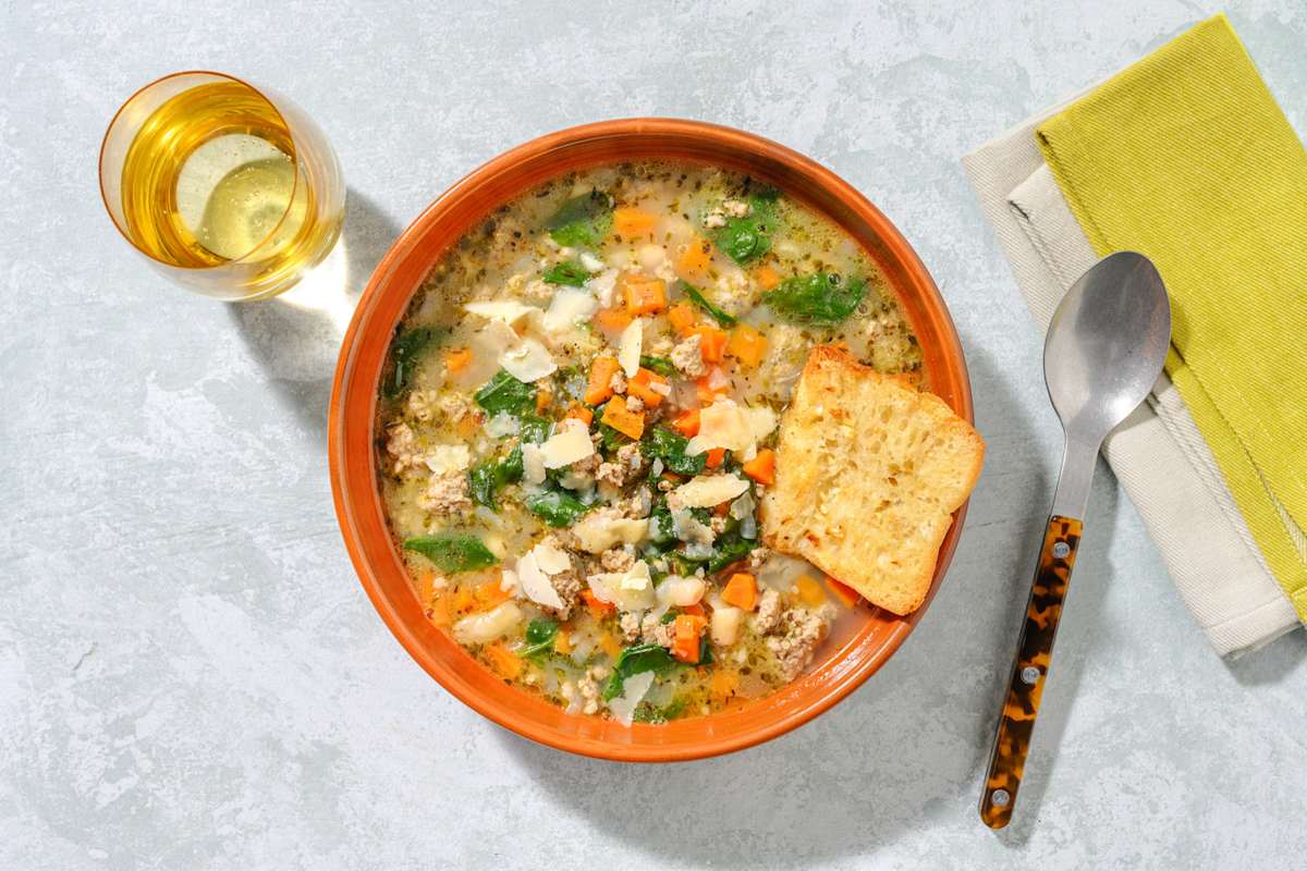Ribollita : soupe toscane au porc haché