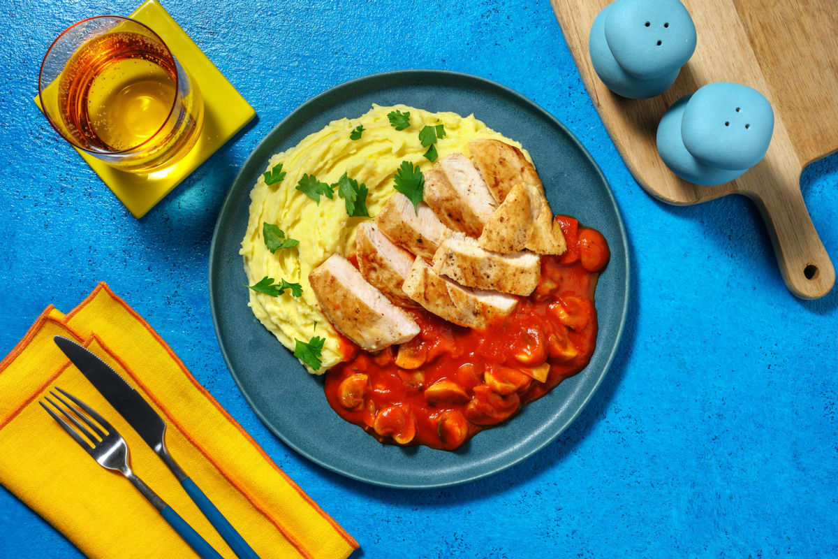 Chicken in Tomato Mushroom Sauce