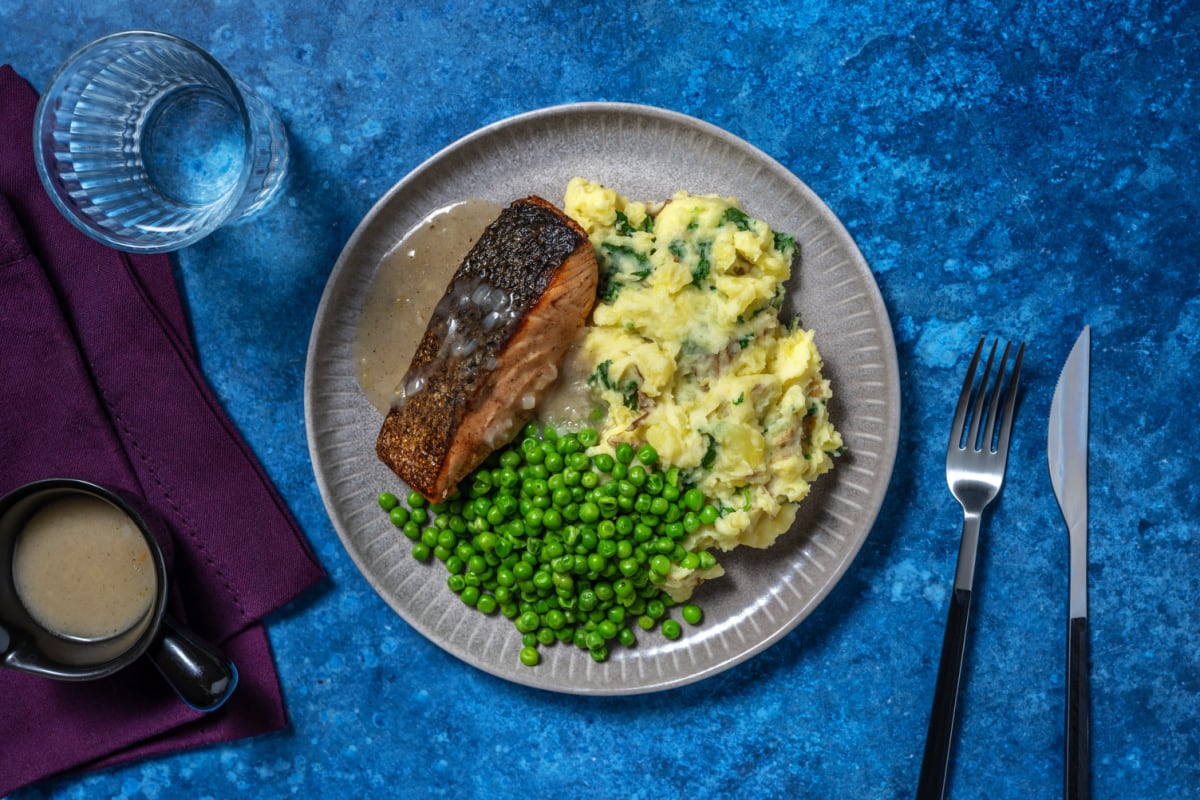 Cajun Double Salmon and Colcannon