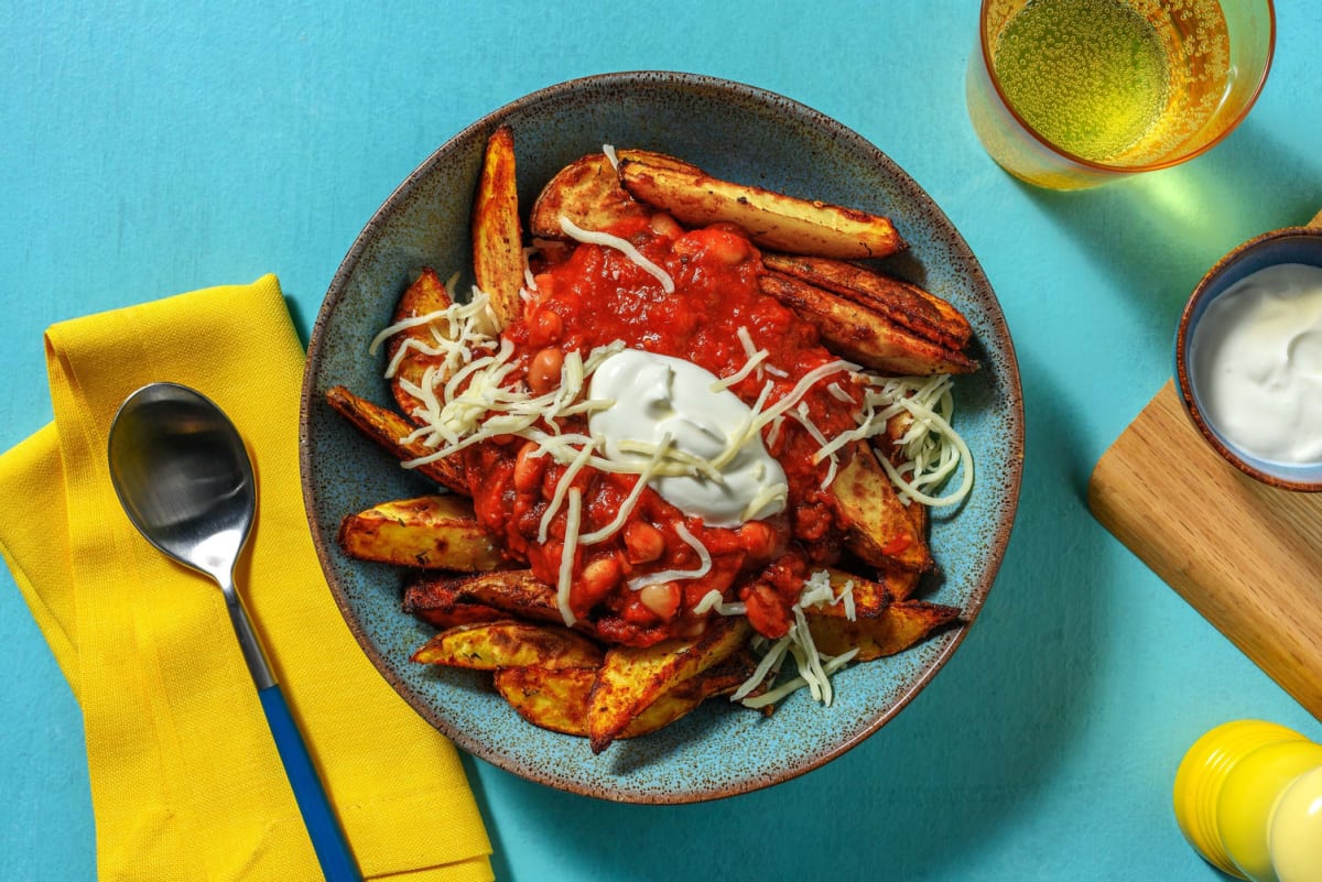 Chipotle Bean Chilli Loaded Wedges