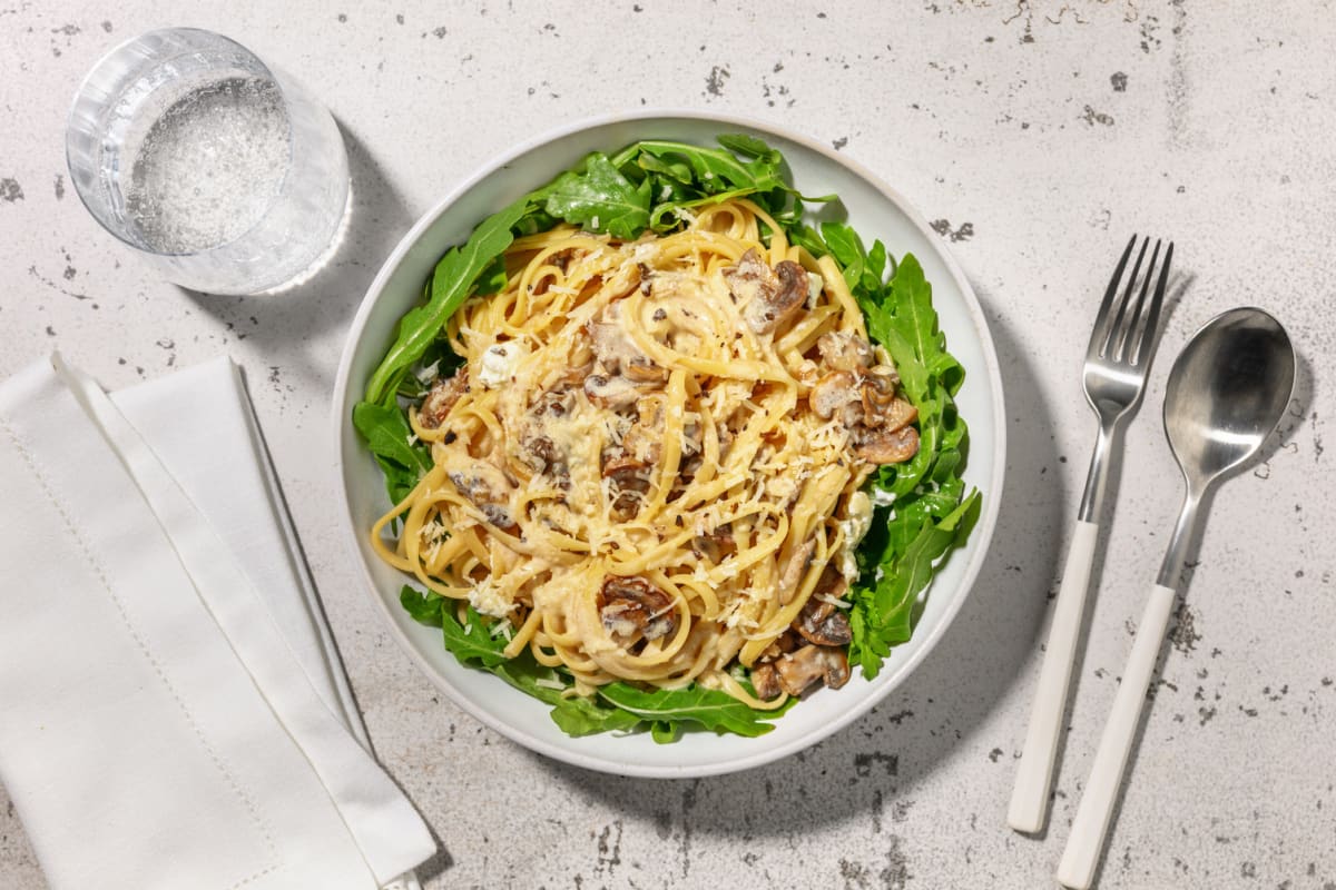 Linguine forestières & fromage à la truffe