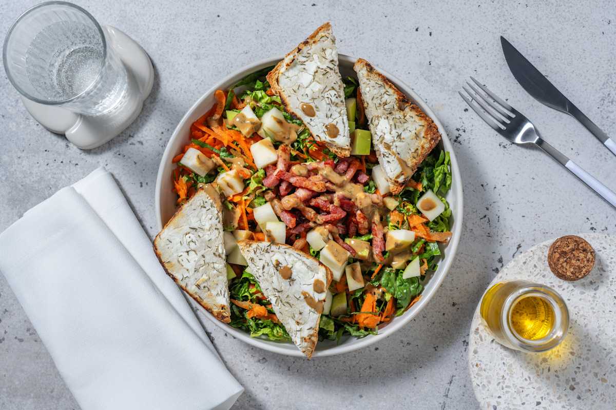La Végé Gourmande: chèvre chaud & lardons végétaux