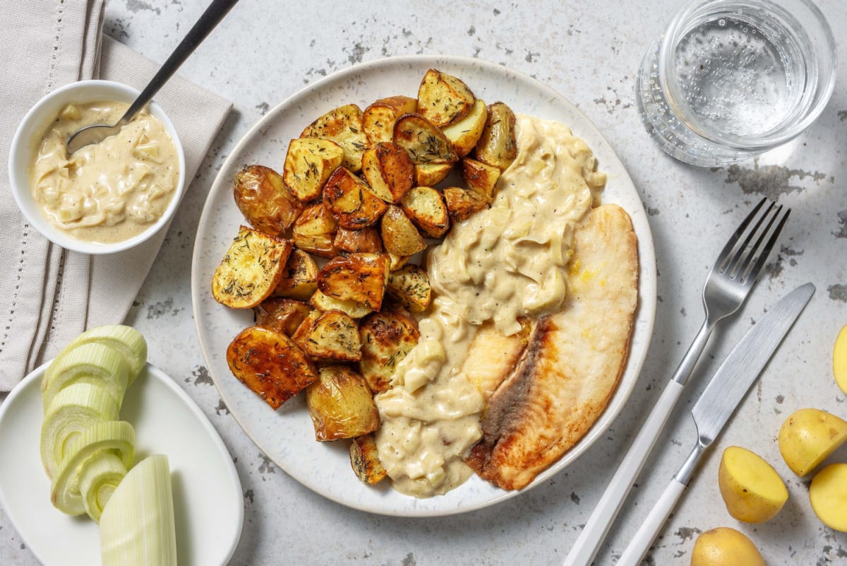 Filet de lieu & fondue légère de poireaux