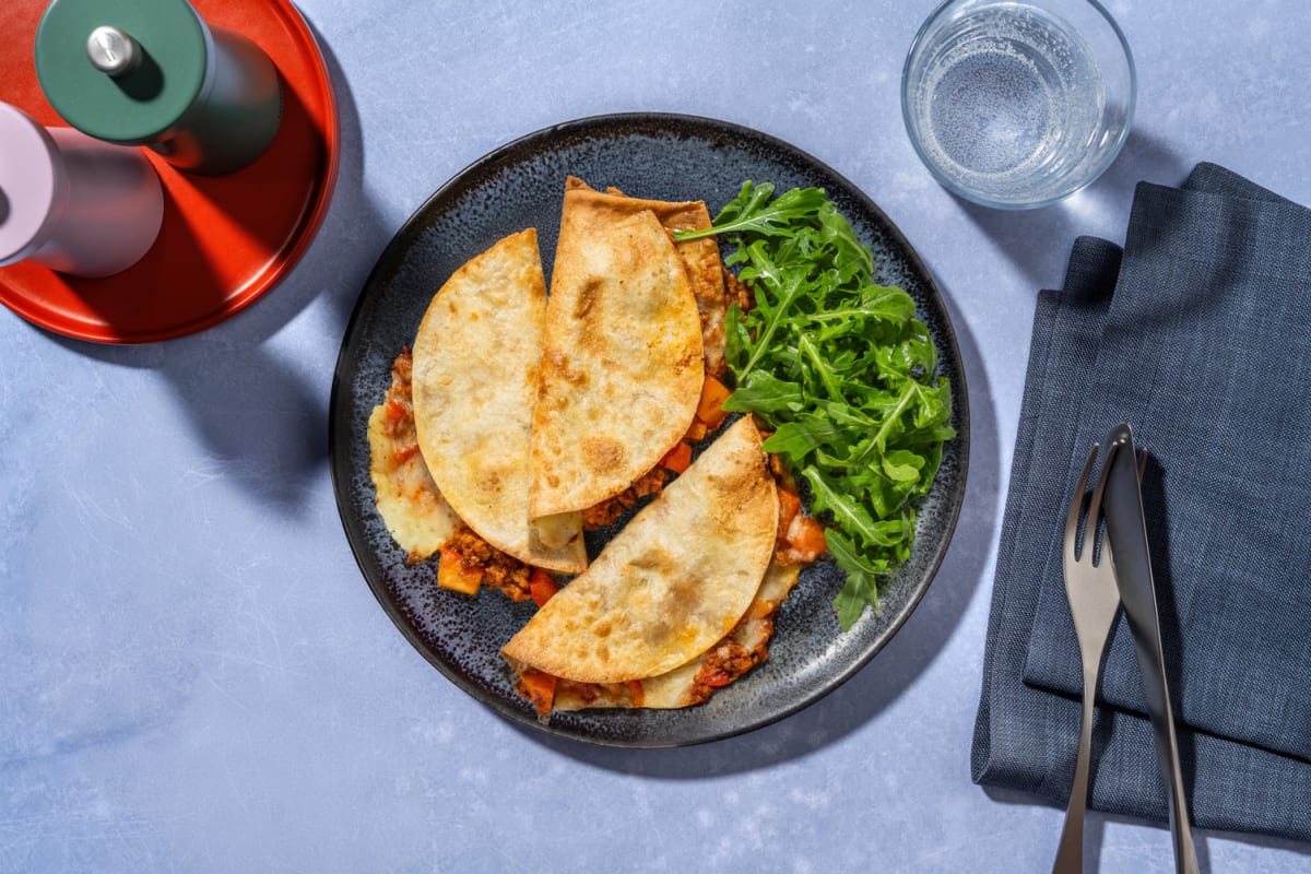 Spiced Veggie Burger Quesadillas