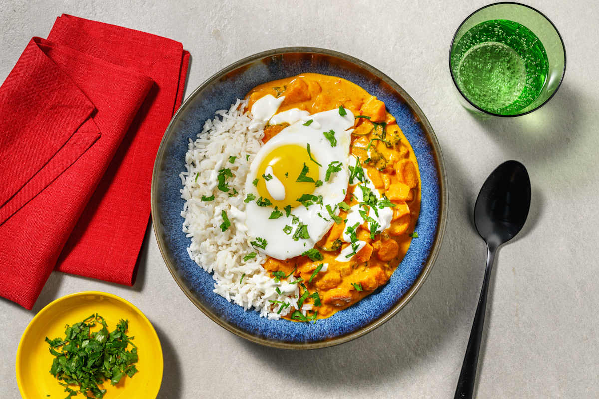 Curry indien à la patate douce & épinards