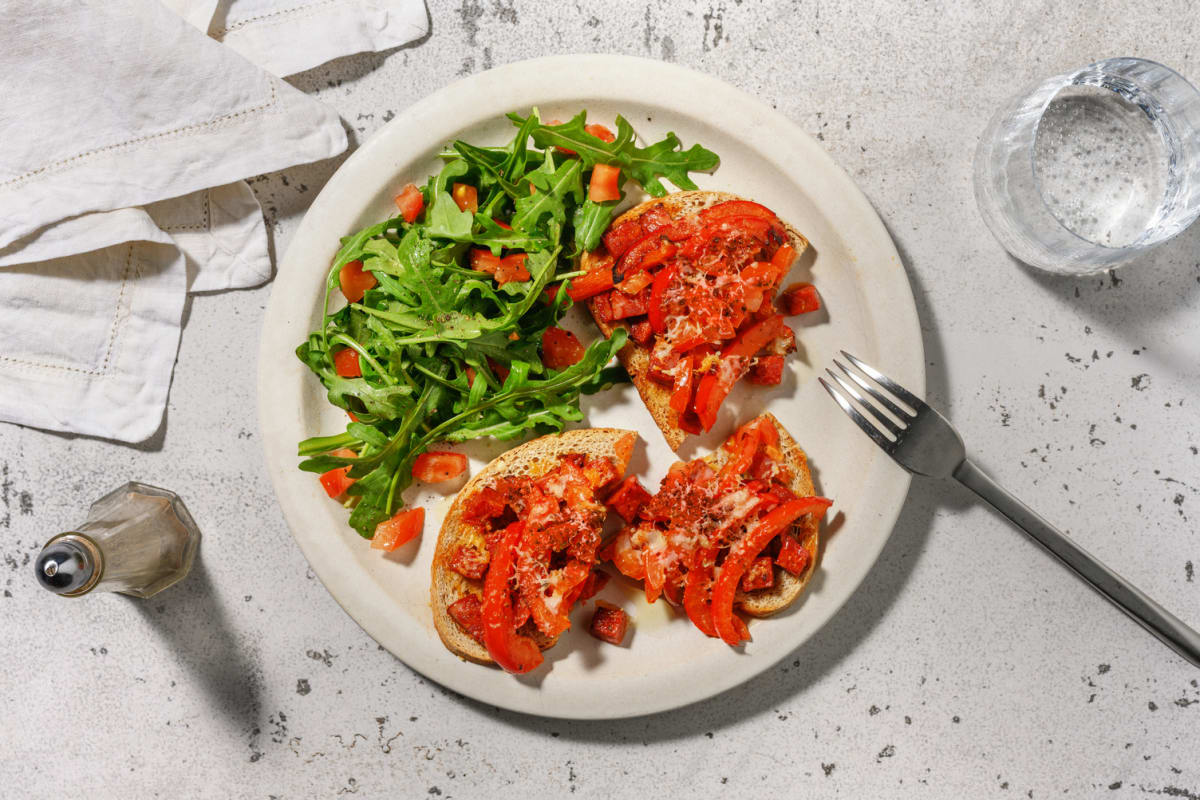 Bruschetta chorizo-poivron à la mode espagnole