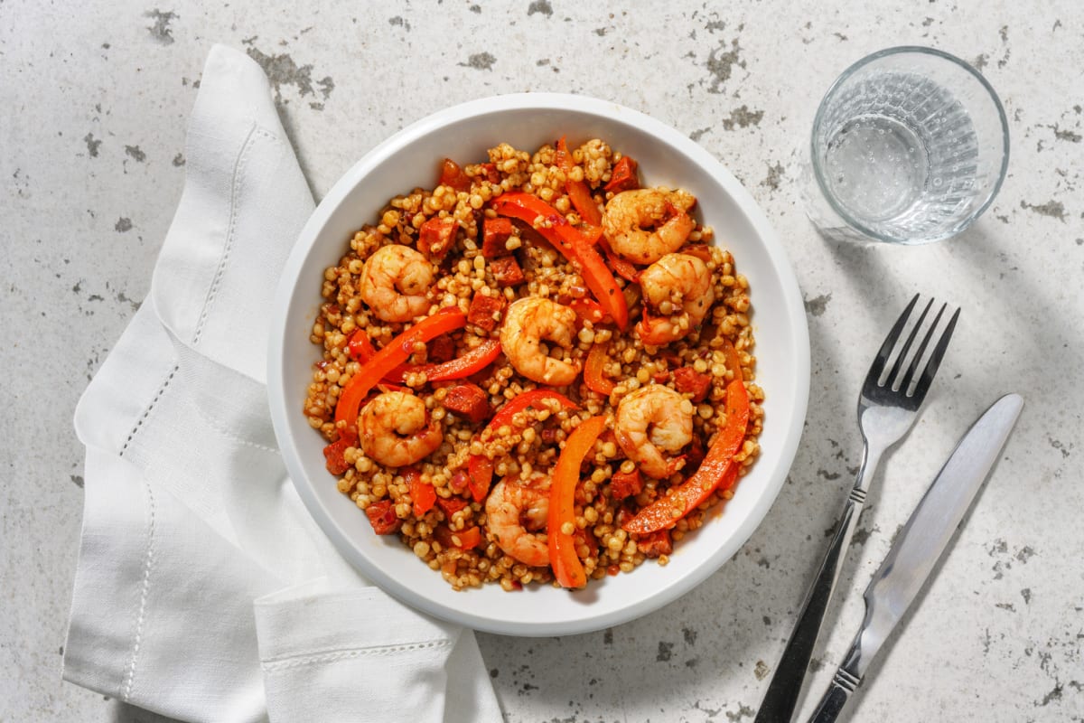 Couscous perlé crevettes & chorizo