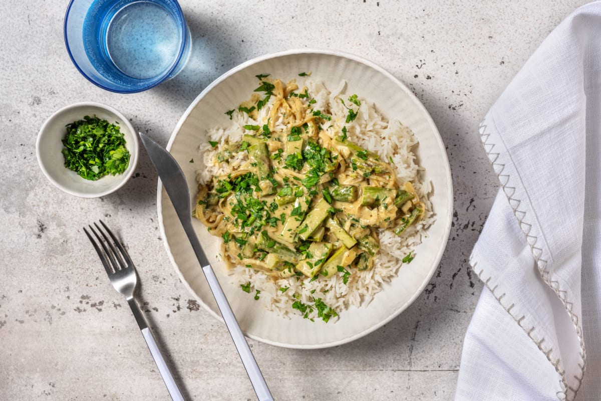 Curry vert veggie : asperges à la thaï