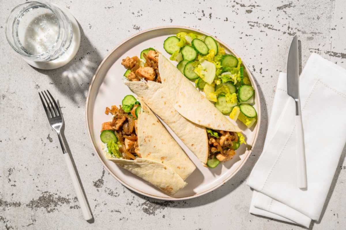 Wraps fraîcheur poulet façon souvlaki