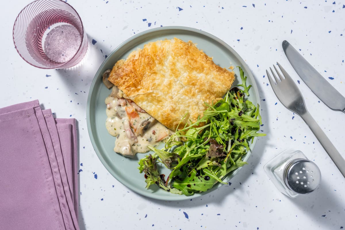 Tourte paysanne champignons & lardons fumés