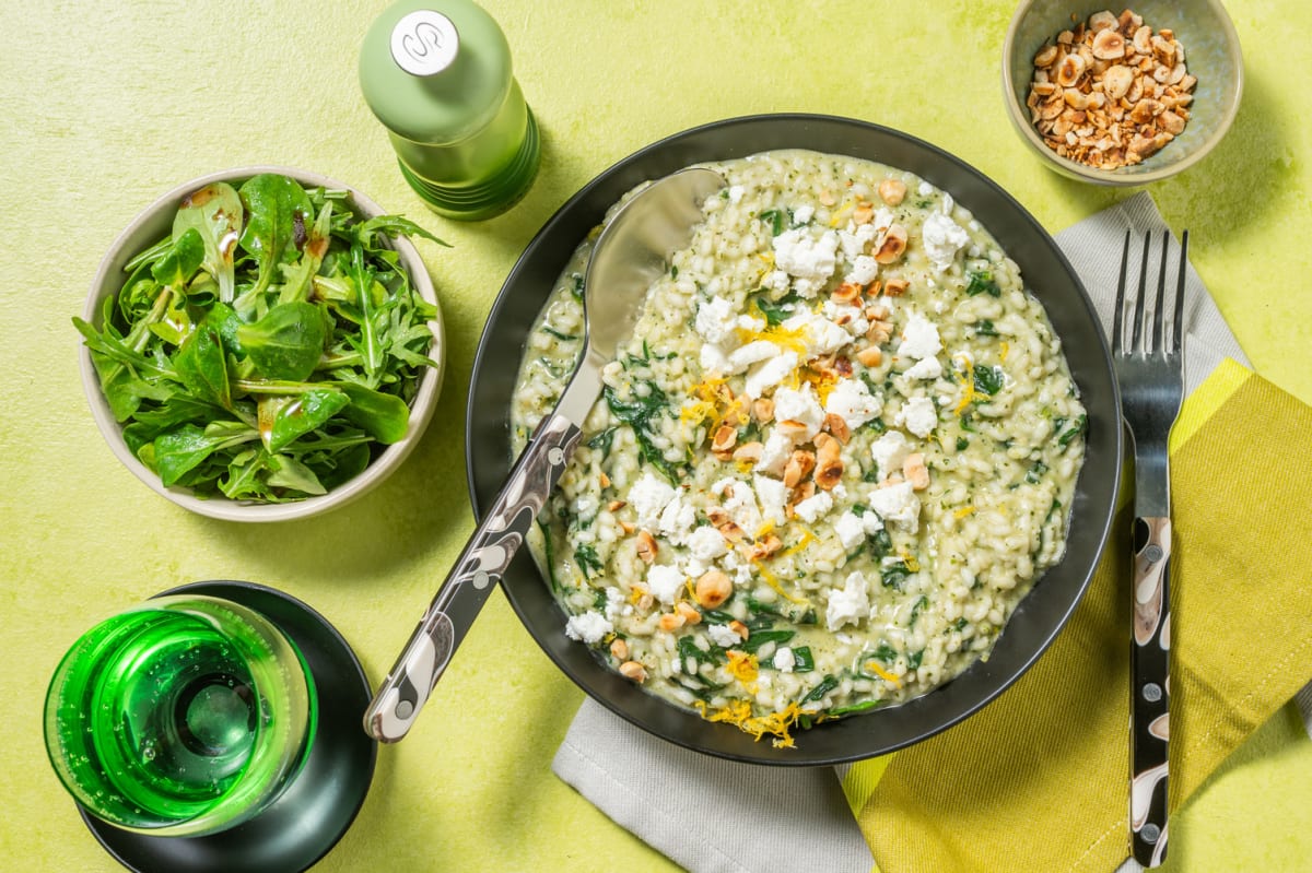 Risotto au pesto alla genovese & chèvre frais