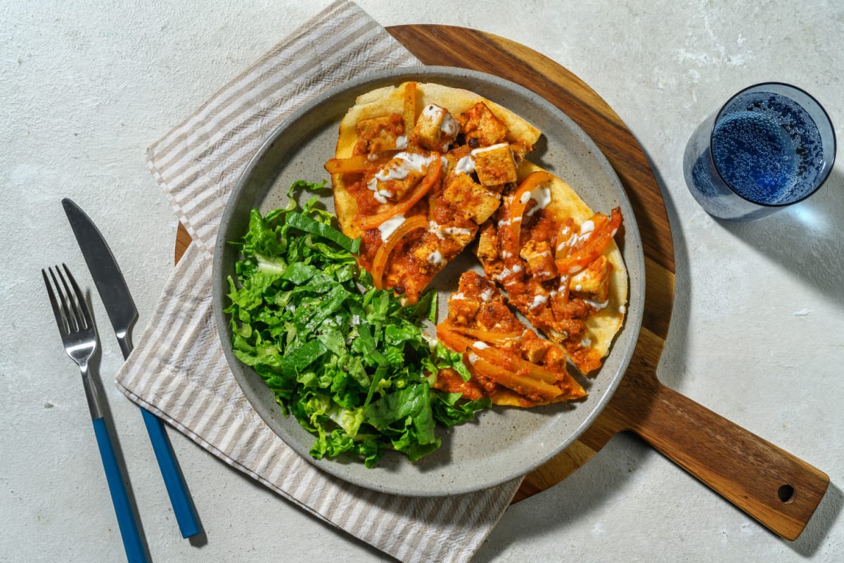 North Indian Spiced Tofu Loaded Naan