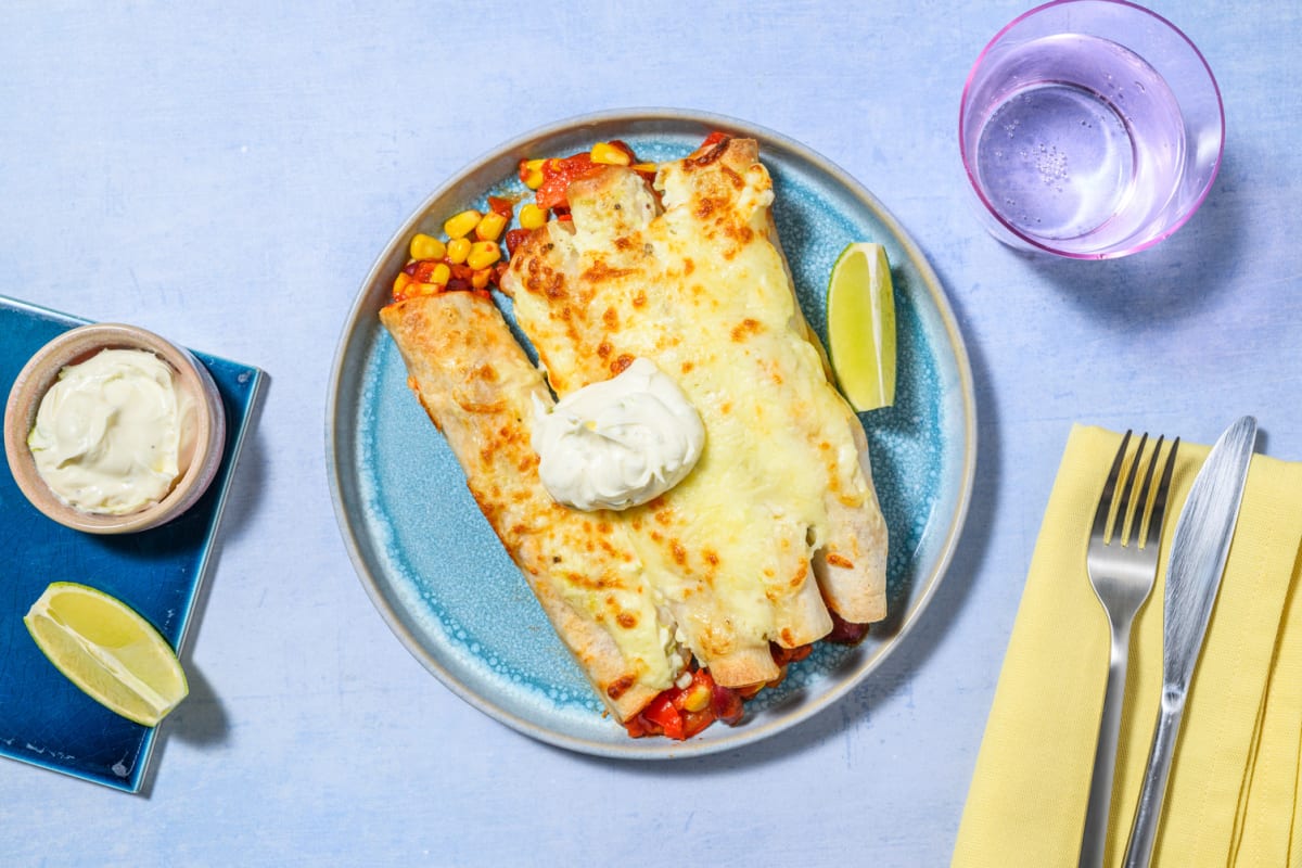 Cheese and Bean Enchiladas