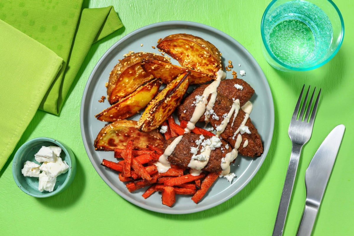 Veggie Koftas and Harissa Mayo