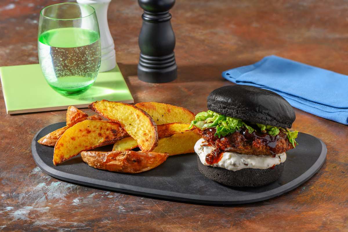 Hamburguesa de ternera con salsa de ciruela