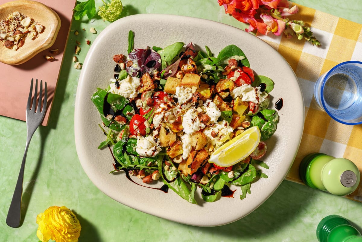 Caprese Style Salad and Pesto Dressing