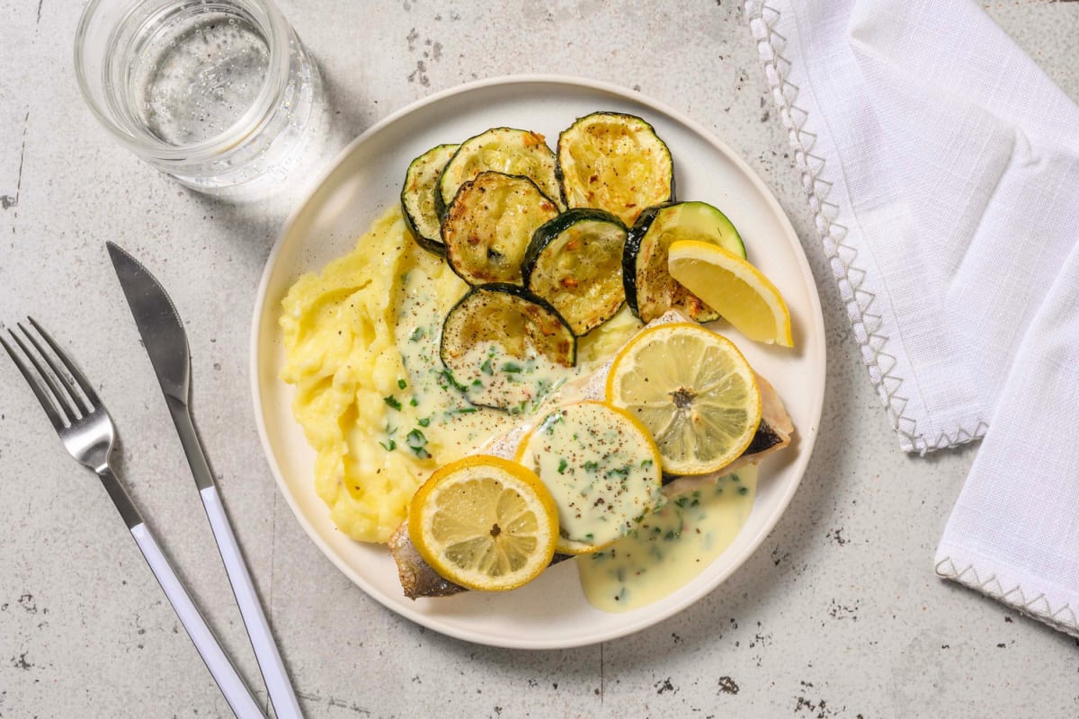 Zitroniger Fisch mit Kerbelsauce