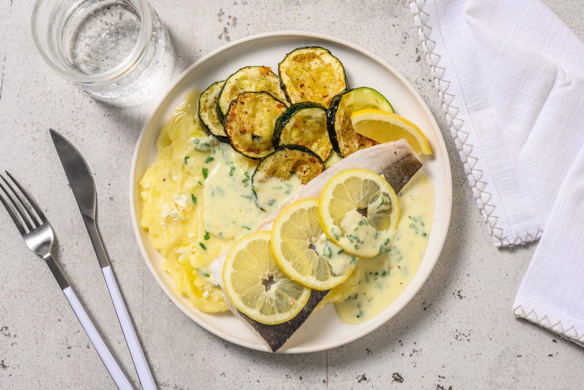 Zitroniger Fisch mit Kerbelsoße