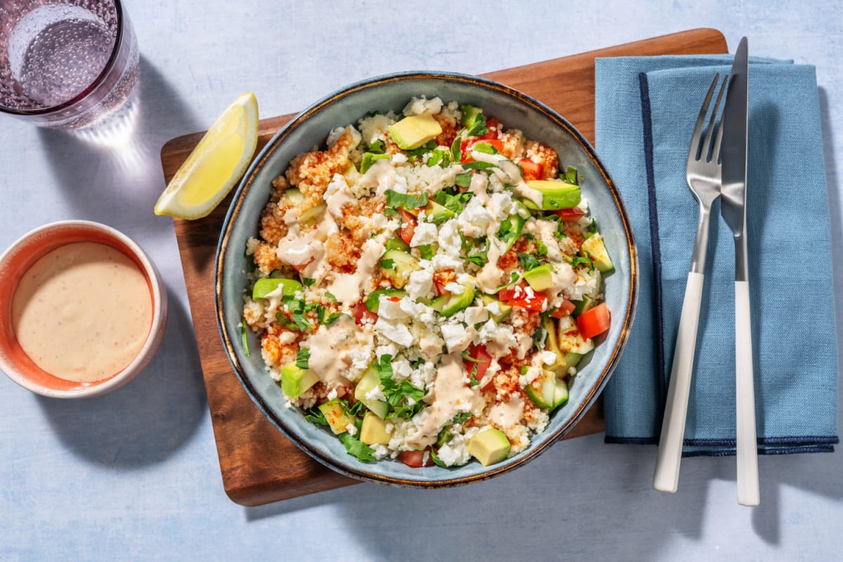 Greek Style Cheese and Couscous Salad