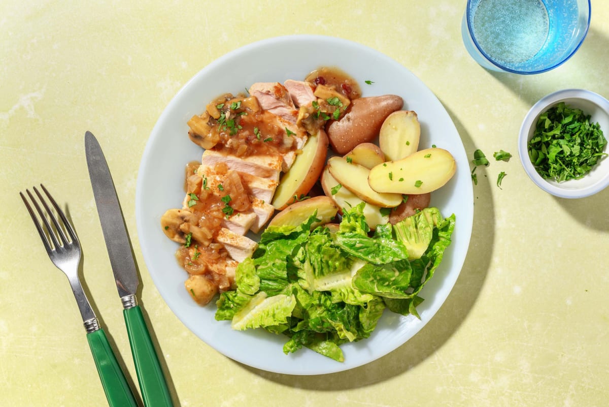 Schweinelachssteak in Wildpreiselbeer-Soße