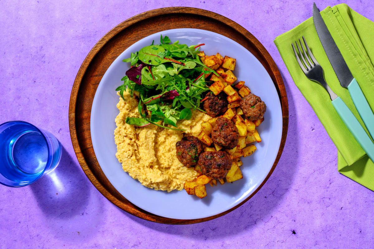 Mezze libanais : boulettes de bœuf & houmous