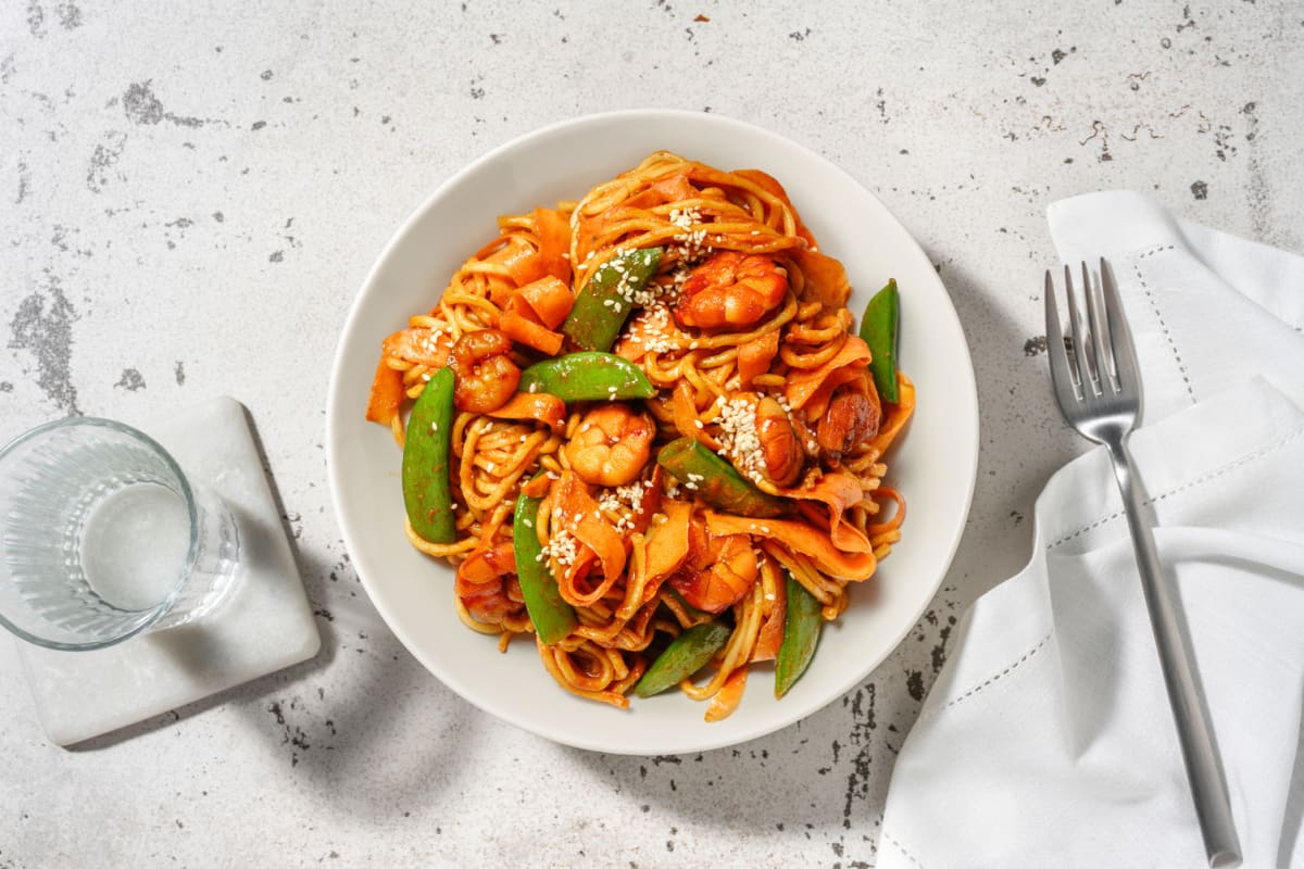 Thai Inspired King Prawn and Noodle Stir-Fry