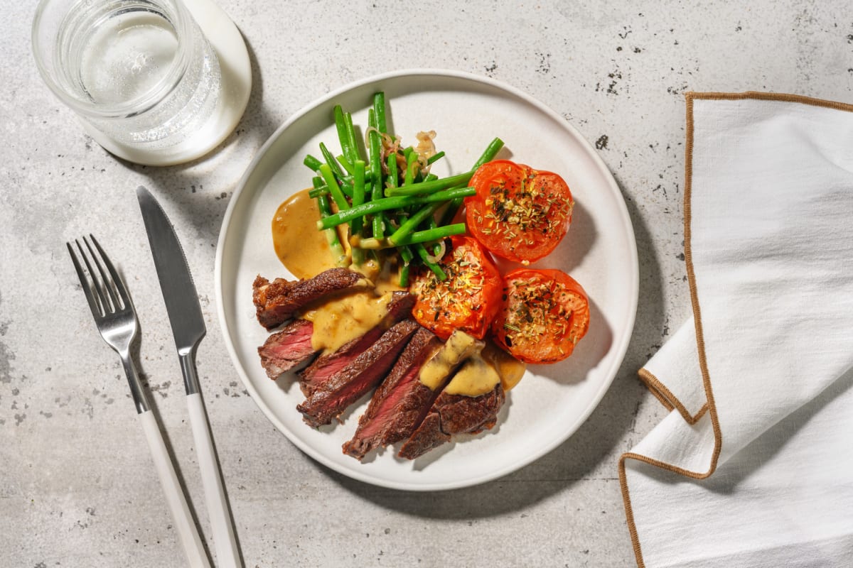 Pavé de bœuf & tomates à la provençale