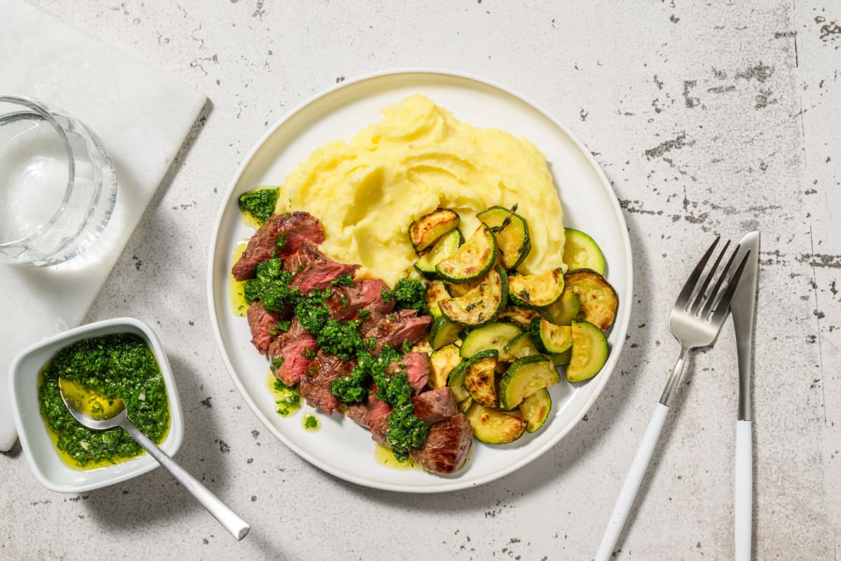 Pavé de bœuf à la gremolata & courgette poêlée