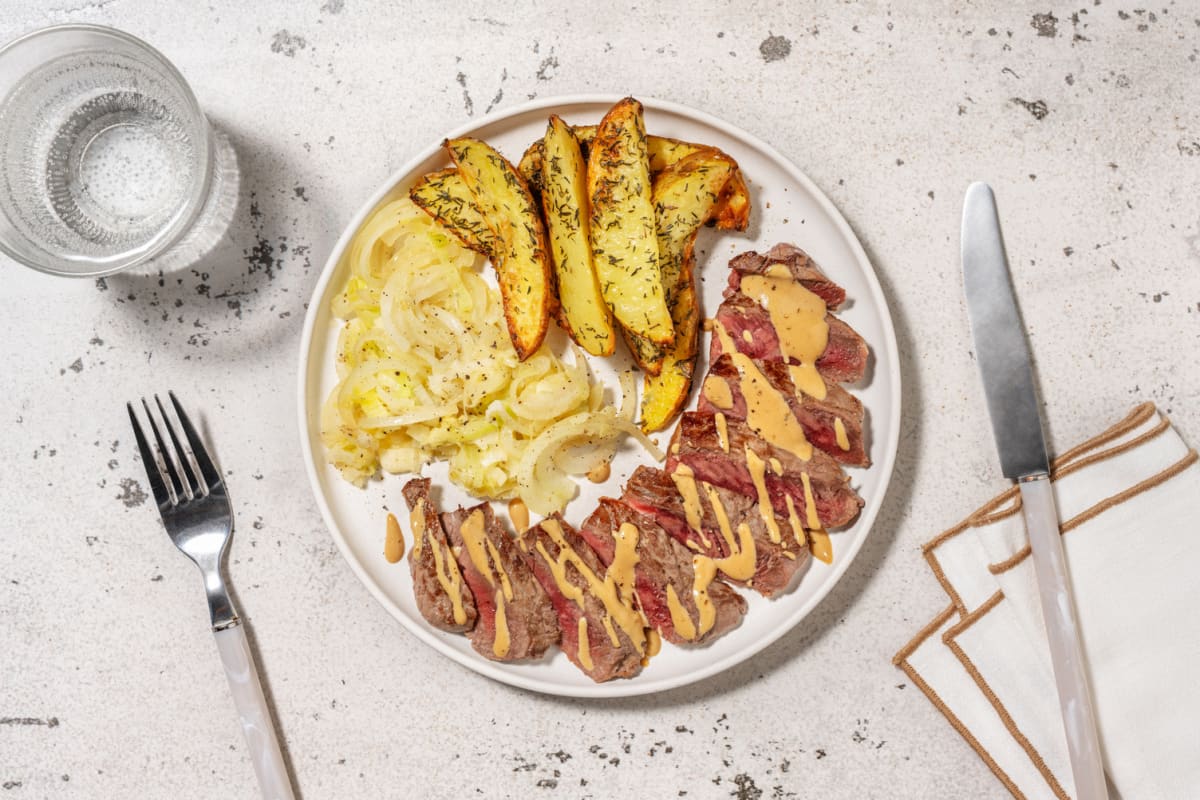 Pavé de bœuf & potatoes au thym façon bistrot