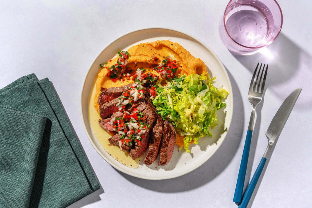 Bœuf à l'argentine & purée de patate douce