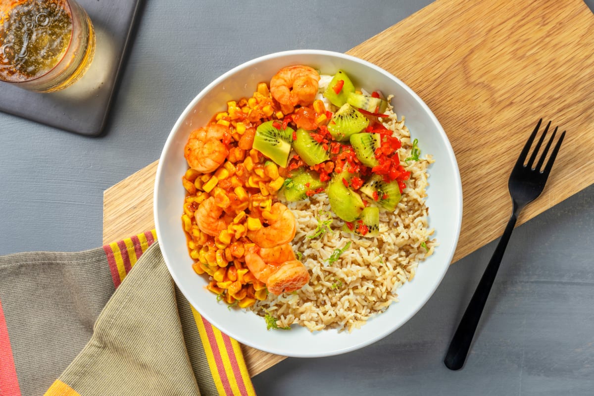 Caribbean Spiced Prawns and Easy Rice